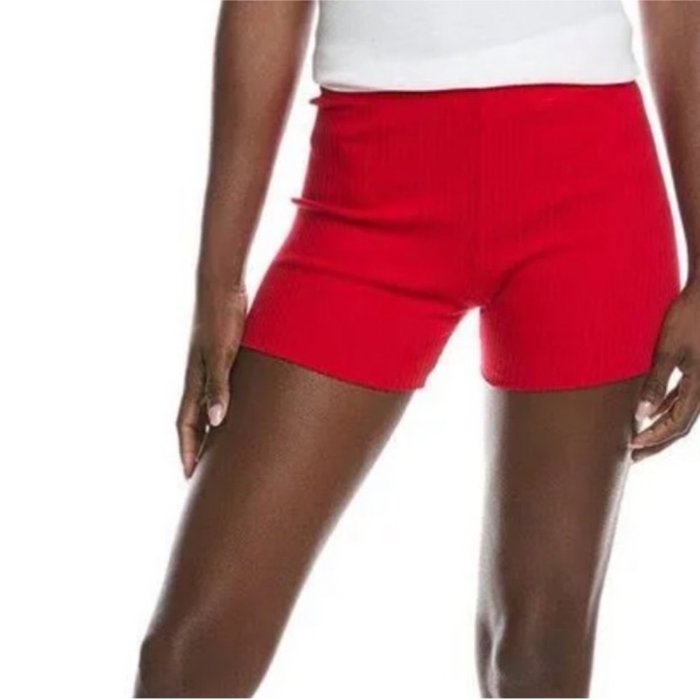NWT COTTON CITIZEN REVOLVE Ibiza red ribbed athletic biker shorts